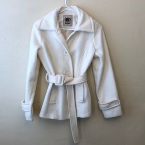 Be Cool White Pea Coat Size Medium wedding preppy holiday